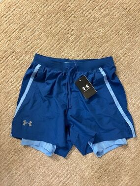 Under Armour Men's Royal/Light Blue 2-in-1 Training Shorts 5 inch